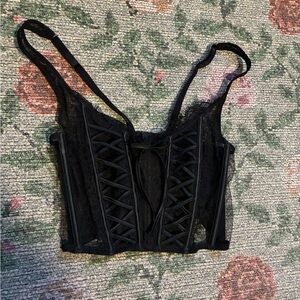 Victorias Secret Black Lace Corset Top